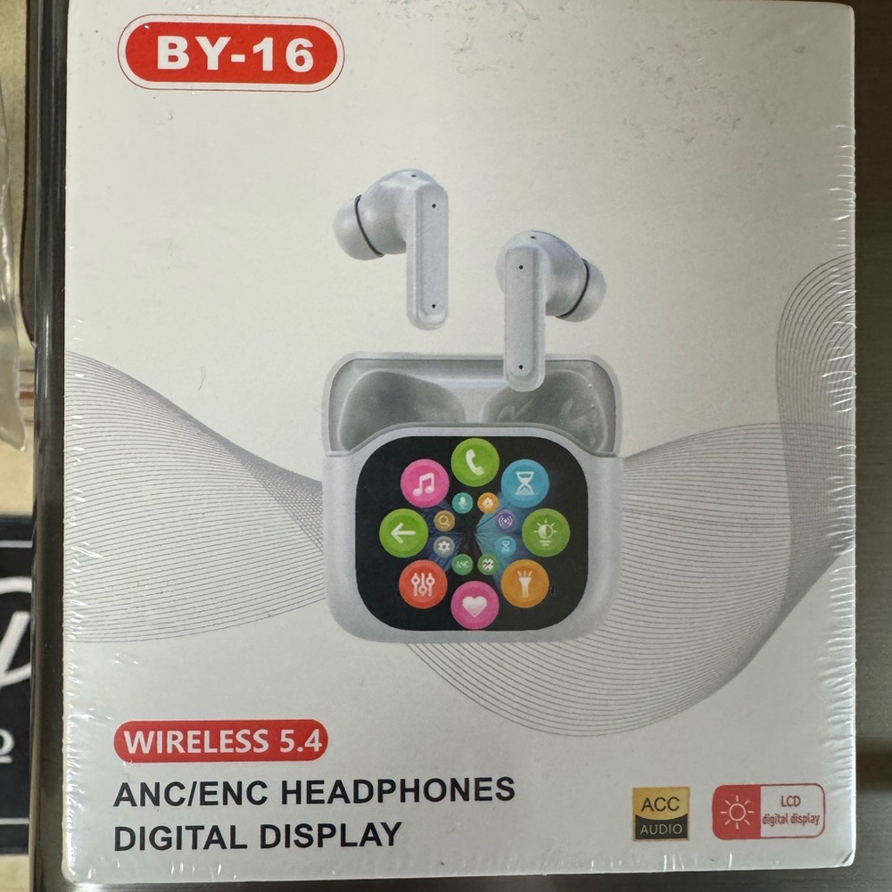 Black Wireless ANC/ENC Headphones with Digital Display